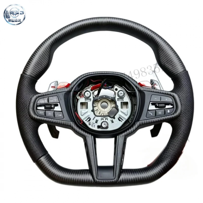 For BMW G Series G30 G31 G32 X3 G01 X4 G02 M2 G87 M3 G80 M4 G82 G20 M5 F90 M6 G60 M Sports Matte Carbon Fiber Steering Wheel