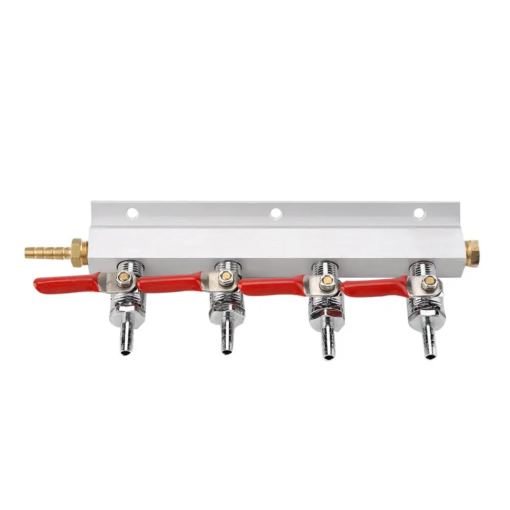 

4 Way Gas Air Manifold Distribution Splitter for Home CO2 Beer and Gas Applications Multiway Connector
