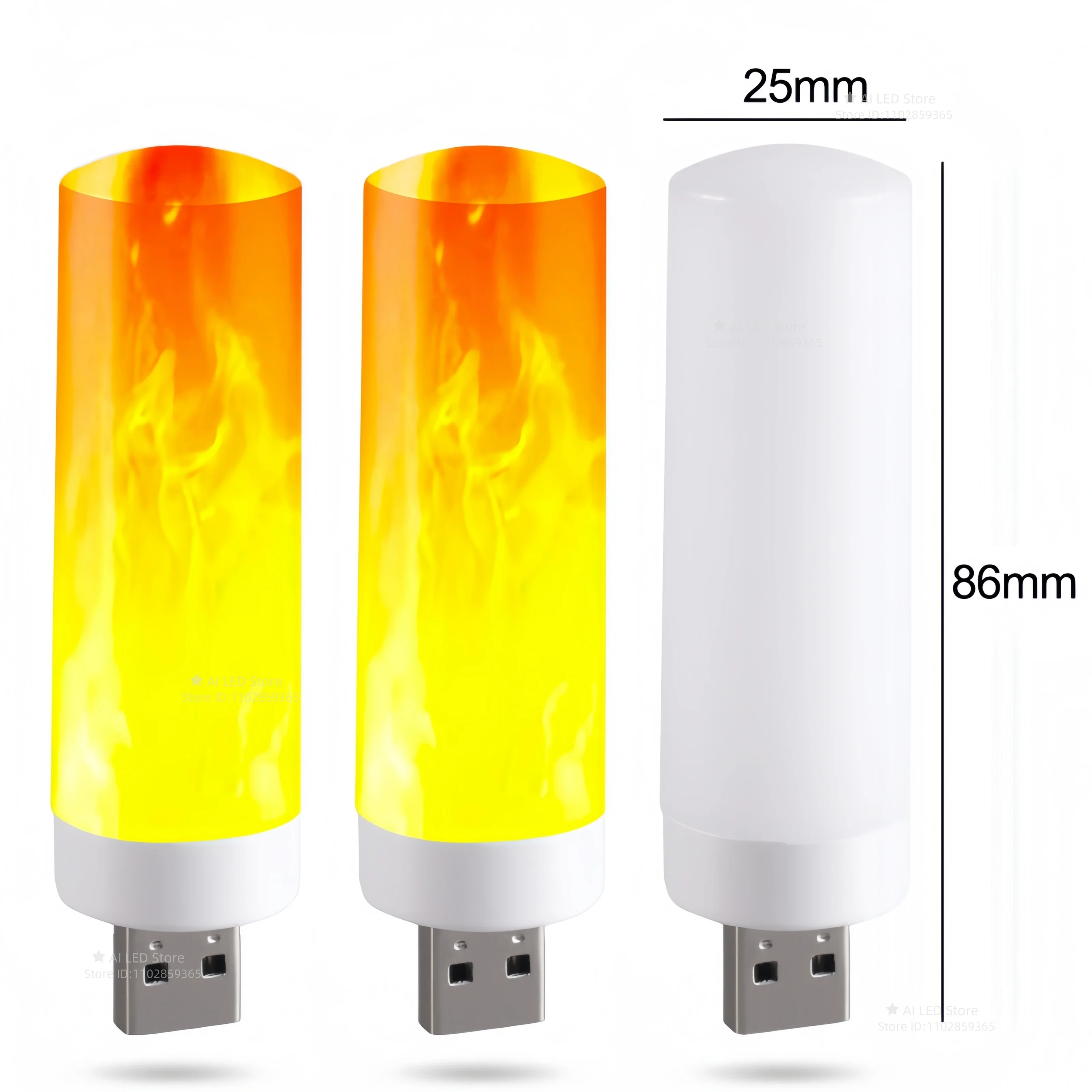 LED Flame Effect Light USB Imitating Flickering Small Candle Night Lamp Atmosphere Bulbs For Indoor Outdoor Home Party Decor