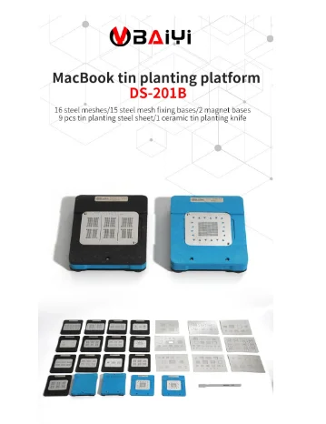 Tin Planting Platform for MacBook, Tin Planting, BGA CPU, GPU, PCH, PMU, SMC, T1, T2, RMA, WiFi Power Chip, Steel Mesh formwork,