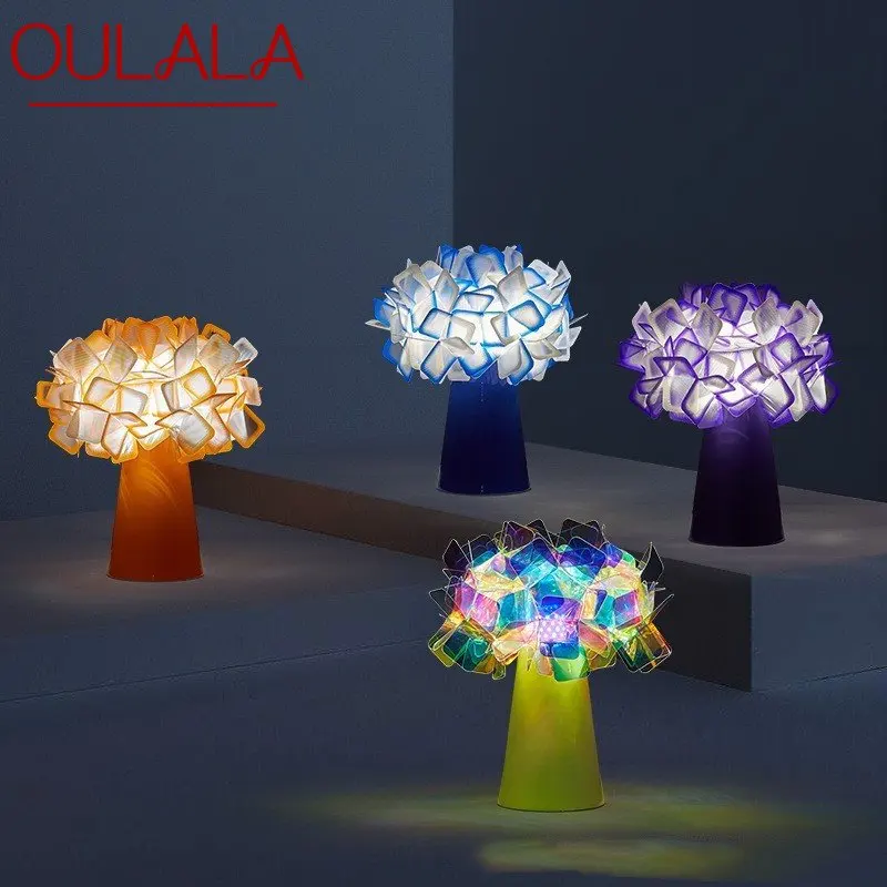 

OULALA Simple Table Lamp Modern Flower Nordic LED Decorative Desk Light for Home Bed Room Bedsid