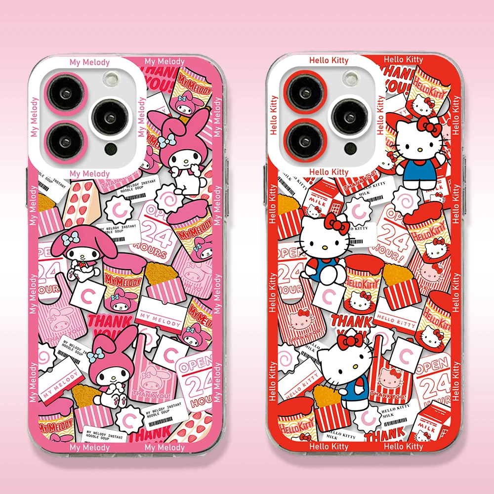 Kuromi My Melodie Hellos Kittys Cinnamoroll Telefoonhoesje Voor Iphone 15 14 13 12 11 Mini Pro Max Xr Xsmax 6S 6 7 8 Plus Se20 Cover