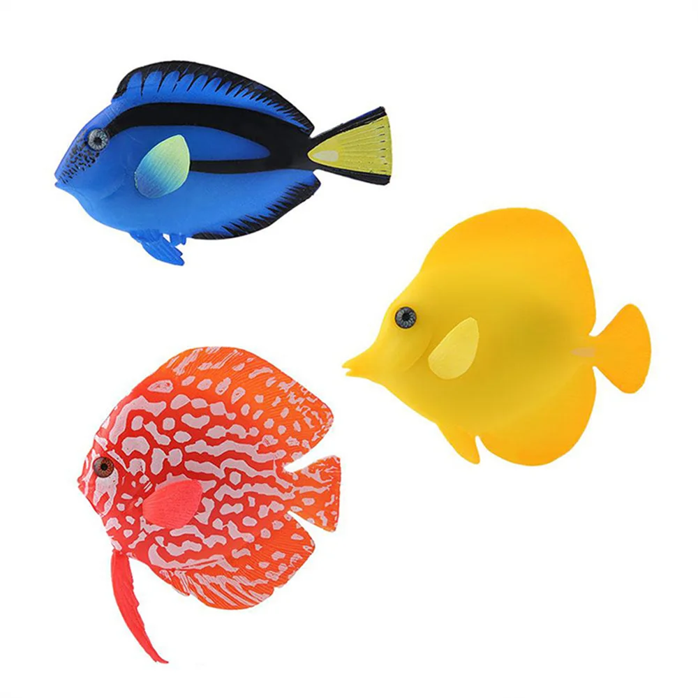 Fish Tank Decoration Vivid Durable Durable And Safe Eye Catching Decoration Silica Gel Unique Design Glowing Lionfish Fake Fish