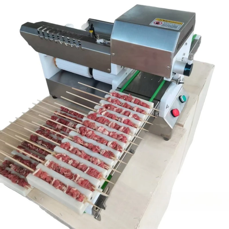 

Automatic mutton skewer machine, stainless steel mutton skewer, large and small meat pieces are formed at one time