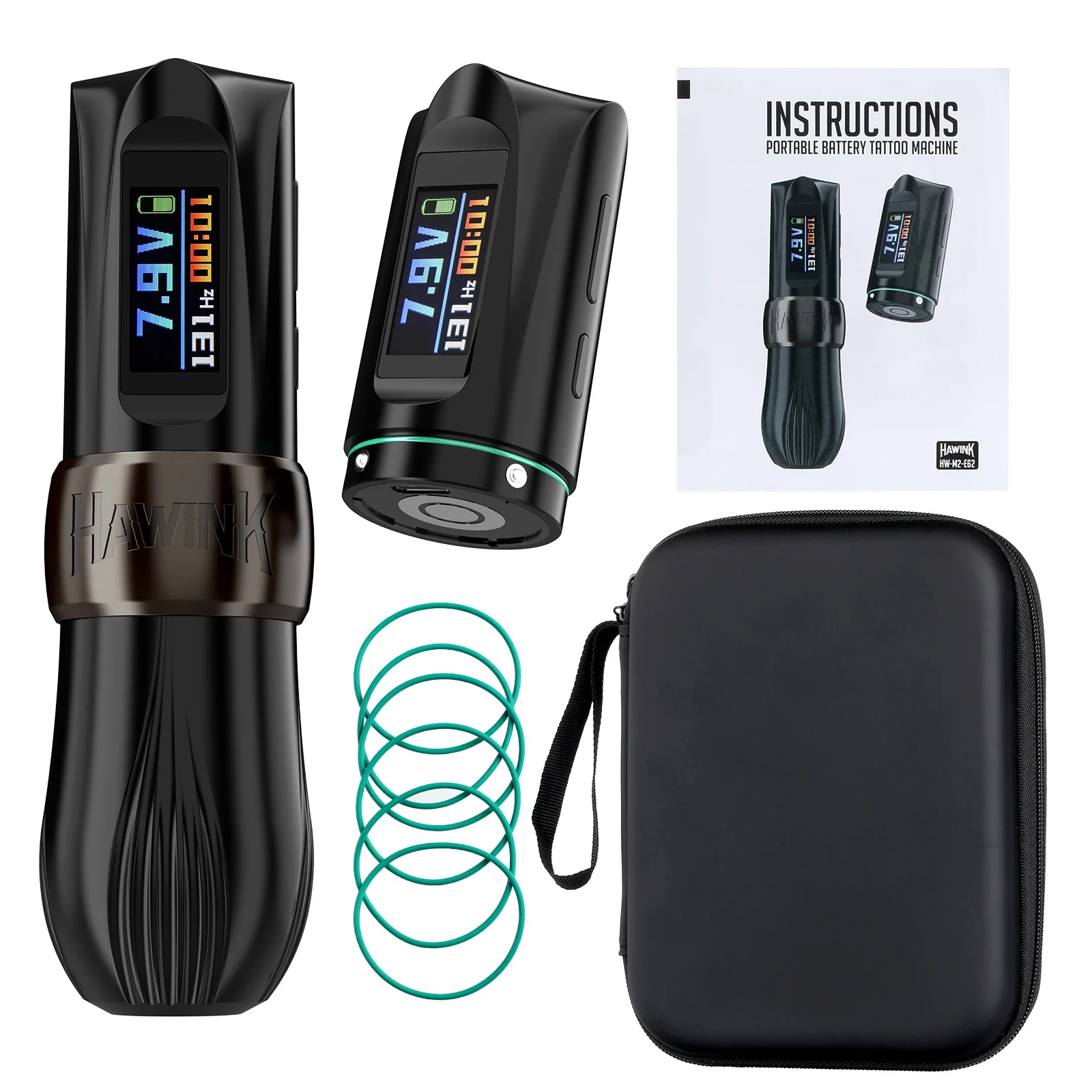 HAWINK Kablosuz dövme kalemi Çift Pil ile 1600 mAh Kapasite Gücü ile Dijital LED Ekran Sanatçı için Dövme Malzemeleri