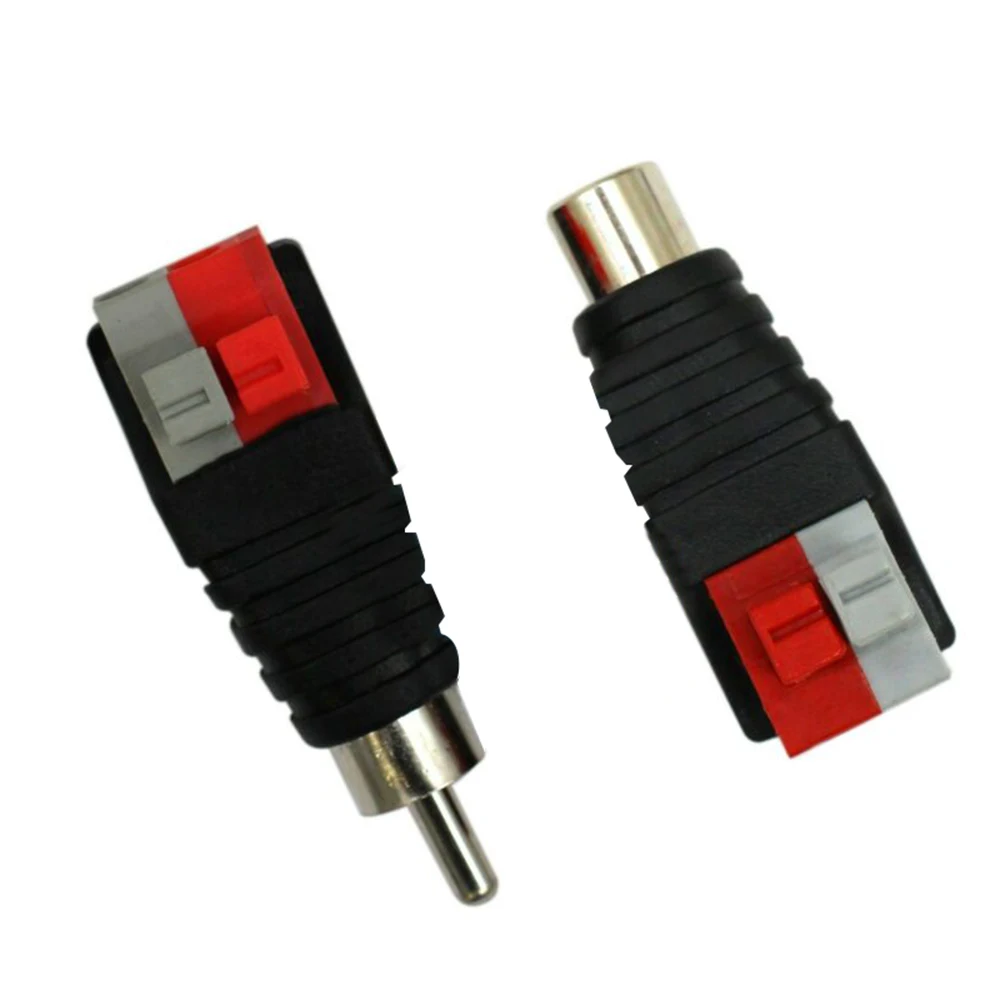 1 Pair Speaker Wire Cable To Audio Male For RCA Connector Adapter Plugs Welding-free Audio Connector Male And Female Plug