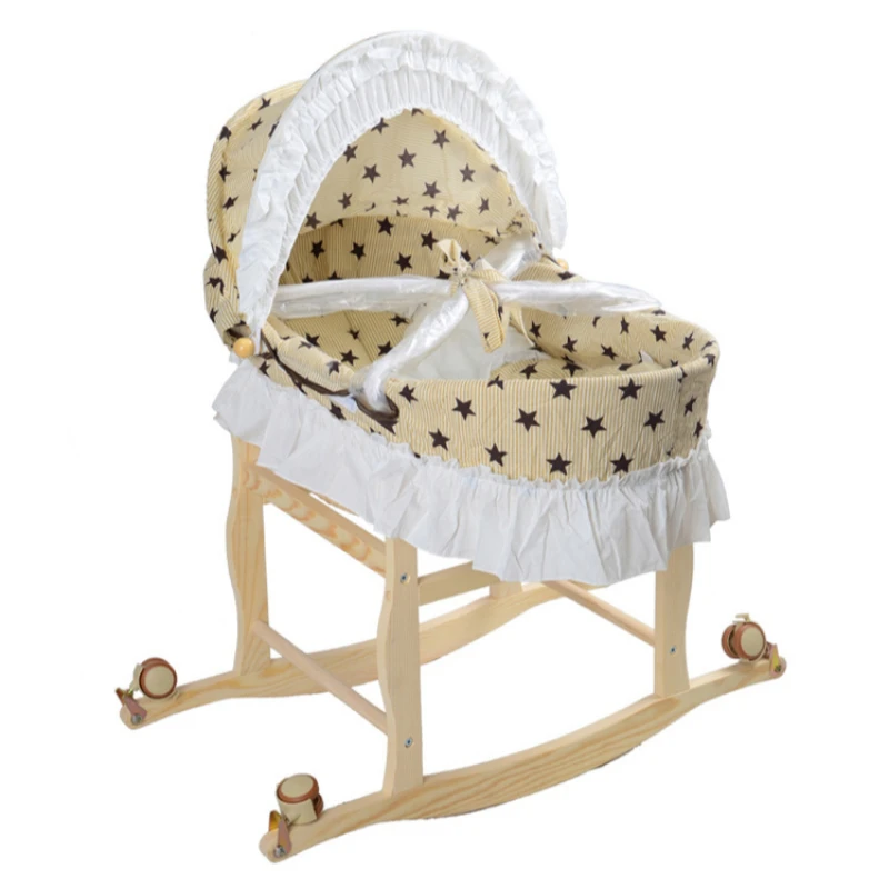 

Crib Bassinet for Newborn Baby Stroller Roller Crib Rocking Portable Sleeping Basket with Mosquito Net Baby Bassinet Stroller