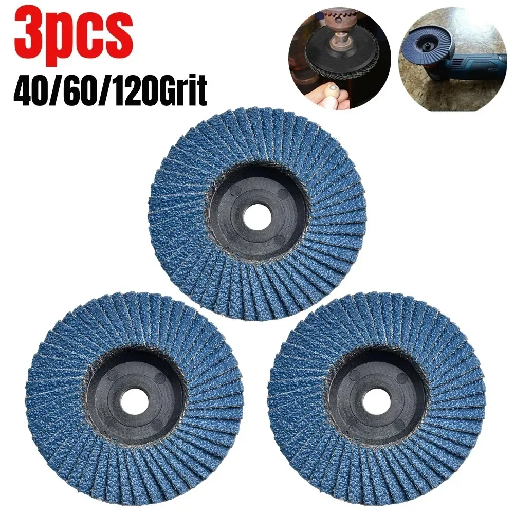 

3pcs 75mm 3Inch Angle Grinder Sanding Tool 40/60/120 Grit Grinding Wheel Flap Disc For Angle Sanding Polishing Accessories