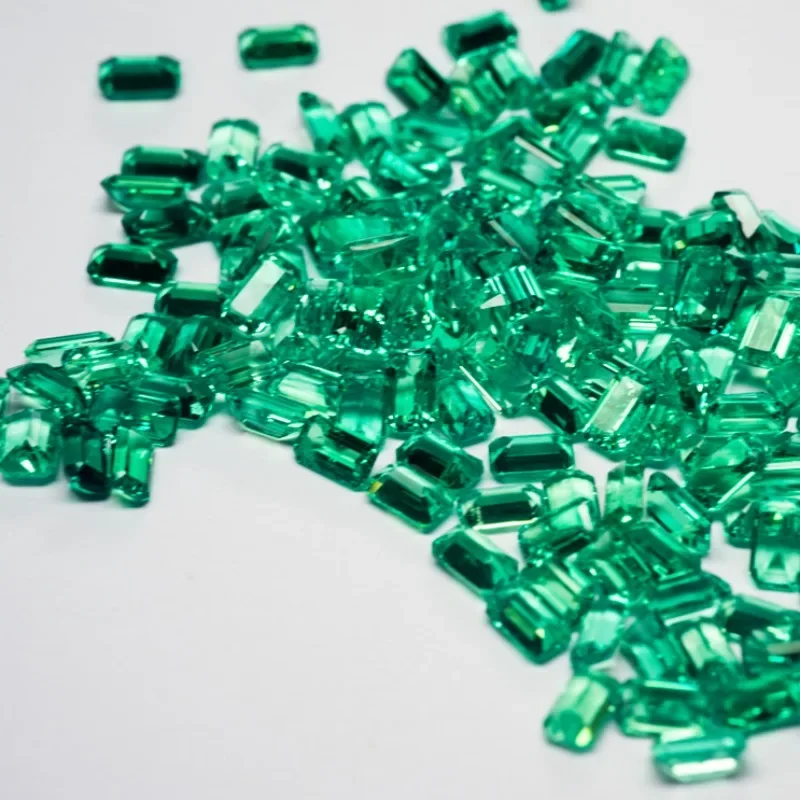 Lab Grown Emerald Cut Columbia Emeralds Hydrothermal Hand Cutting  Advanced Jewelry Making Materials 0.12-0.55ct AGL Certificate