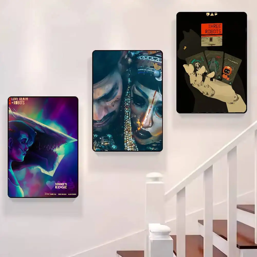 البرامج التلفزيونية الساخنة L-Love Death Robots-MT ملصق فني اللوحة ملصق مع مطبوعات غرفة نوم المنزل غرفة المعيشة الديكور هدية