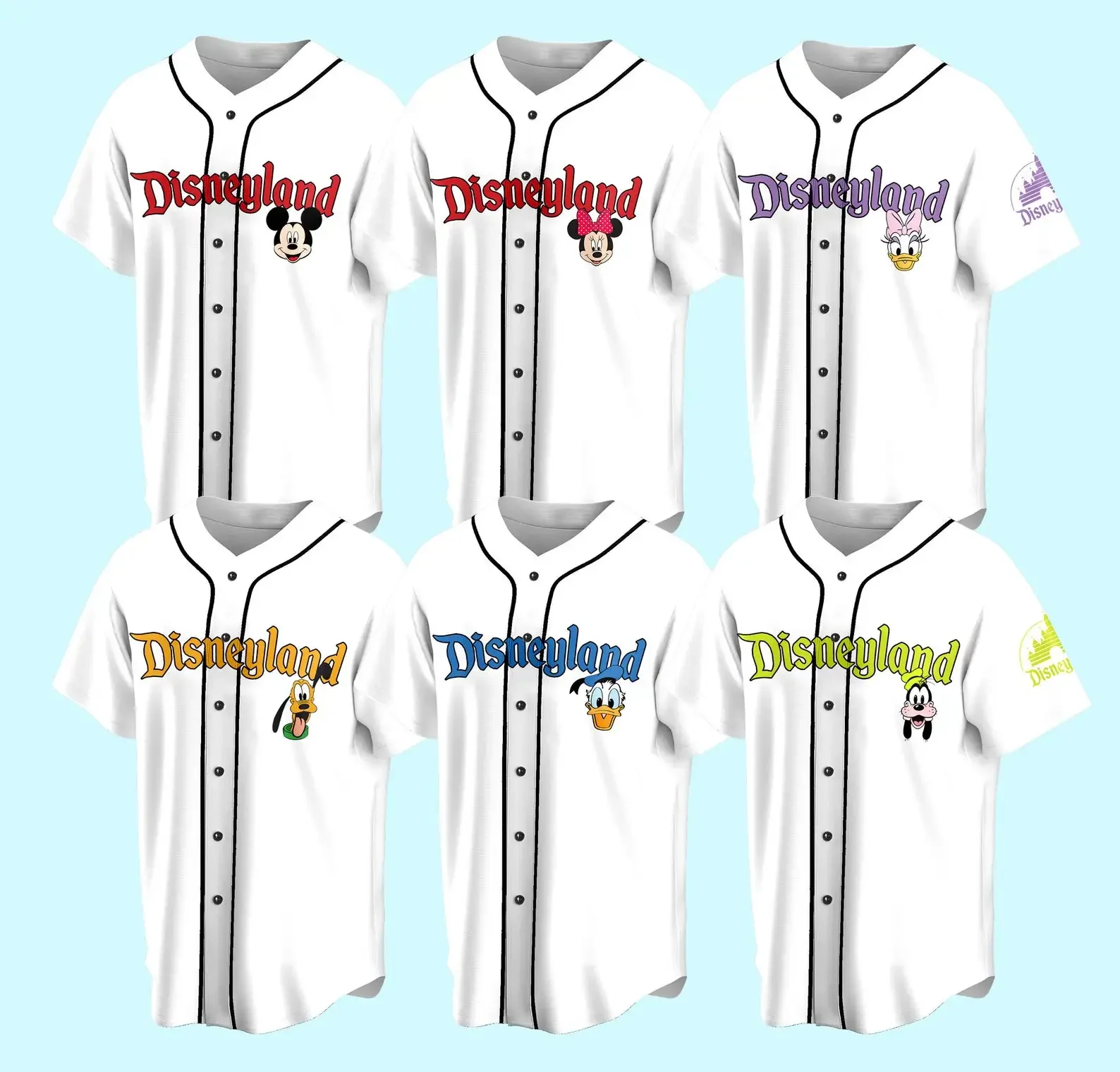 

Disney land Family Trip Baseball Jersey Mickey And Friends Family Vacation For Baseball Fans WDW Magic Kingdom Baseball Jersey