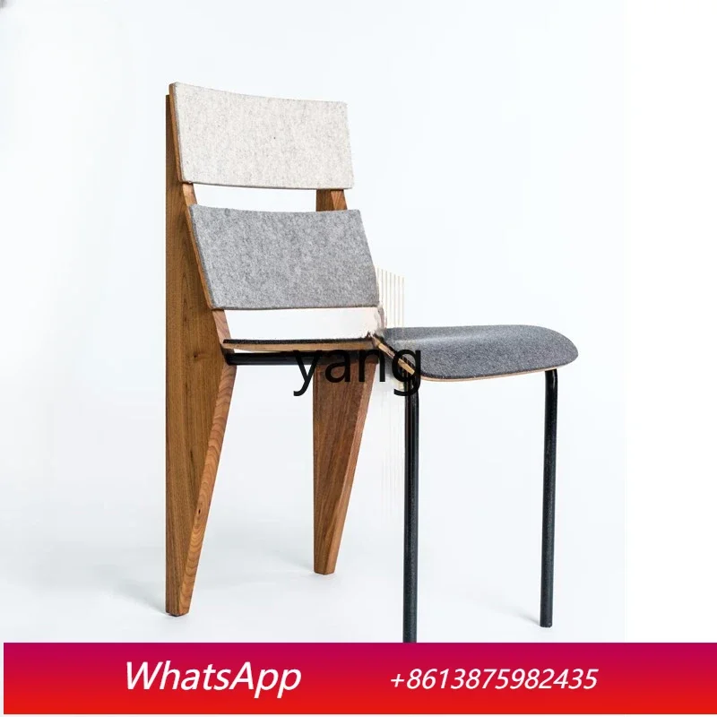 

LTT Modern Minimalist Retro Backrest Solid Wood Metal Backrest Chair