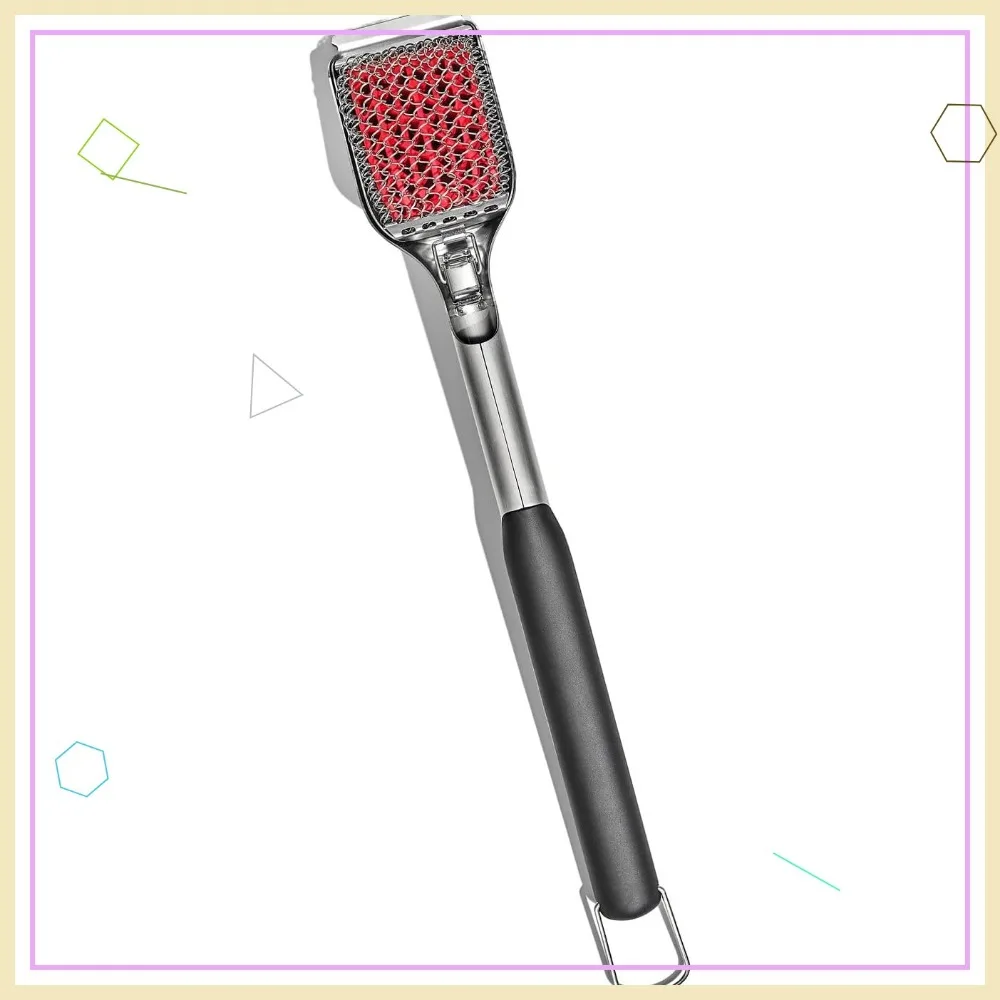 

Flexible Silicone Grill Brush with Stainless Steel Scraper for Hot and Cold Grates