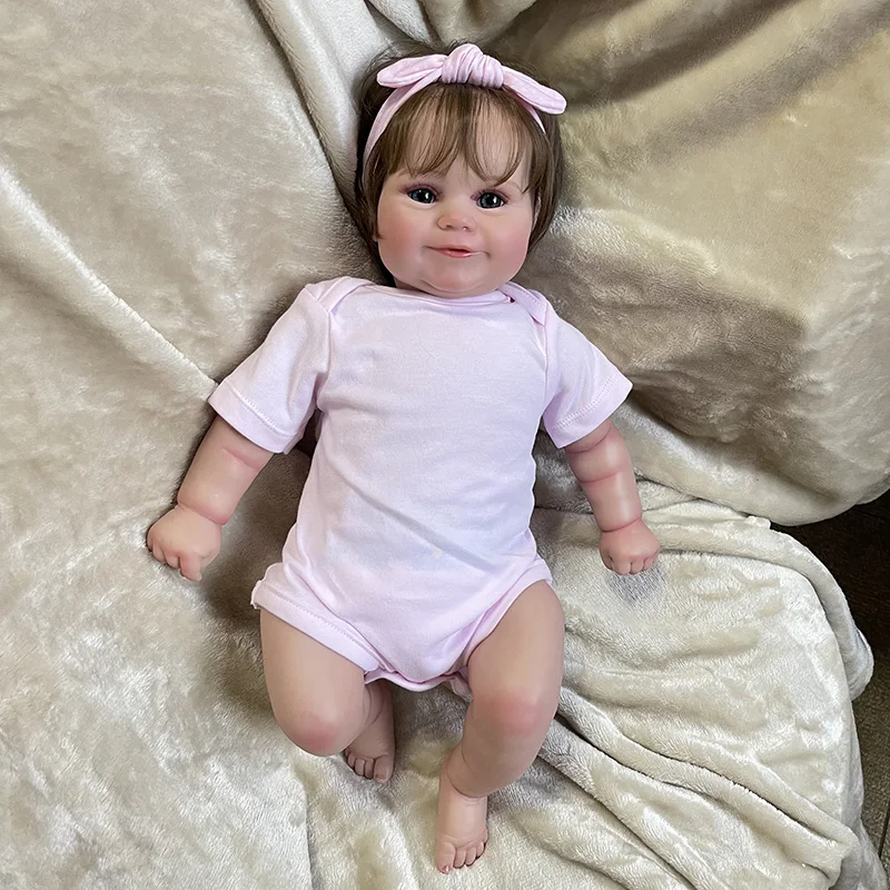 

50Cm Finished Baby Doll Reborn Baby Doll Newborn Girl Baby Lifelike Real Maddie with Hand Rooted Hair with Cotton Body