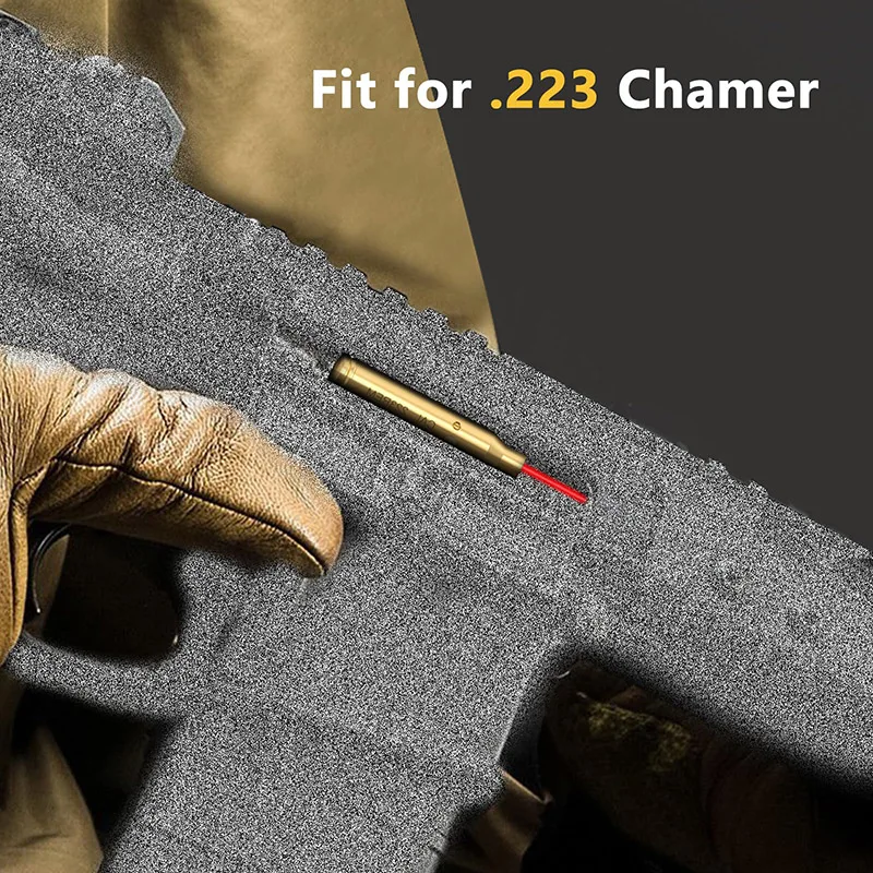 

CVLIFE 223 5.56mm Red Laser Boresighter Brass Construction Bore Sight High Accuracy Boresighter with 6 Batteries