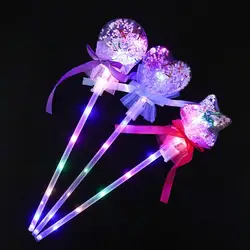 Star Love Heart Fairy Flashing Wands Party Cosplay Props Rave Toy Glow Stick LED Magic Fairy Stick Light-up Magic Ball Wand