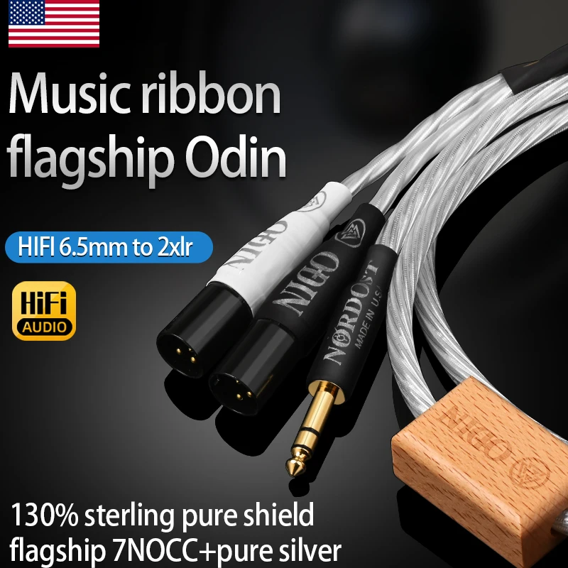 

Odin HiFi 6.5mm to 2XLR Cable Hi-end Pure Silver 6.5 Stereo Jack to 2XLR 3Pin Male /Female Shield Cable Mixer Amplifier