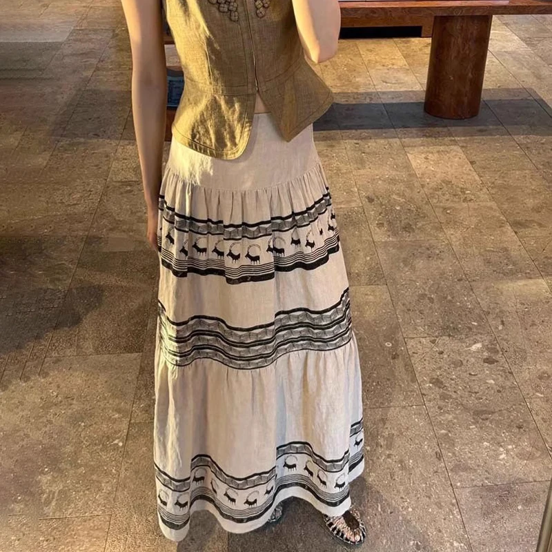 

Женская юбка А-силуэта с широким подолом и принтом, с завышенной талией, для городских поездок