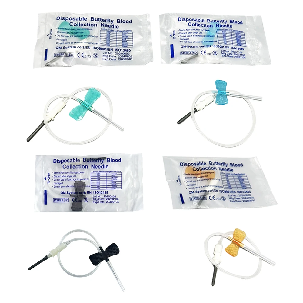 50PCS/lot Disposable Butterfly Blood Collection Needle Double Wing Type Blood Collection Needle Pet Care Room Cat Dogs Animal