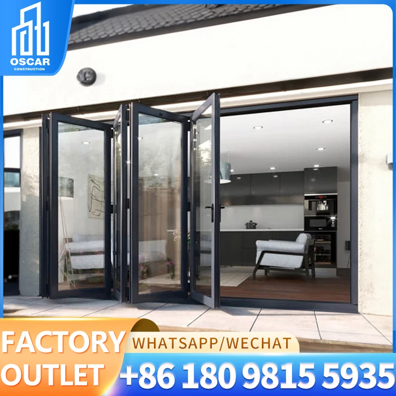 Exterior insulated aluminum double glass pivot Revolving entry door villa house large size front patio entance door