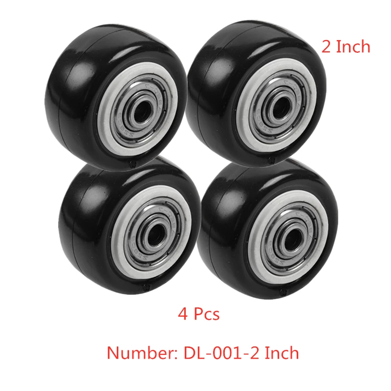 

(4 Packs) 2 Inch Single Wheel With Double Bearing Sleeve Black Furniture Medium Caster Accessories