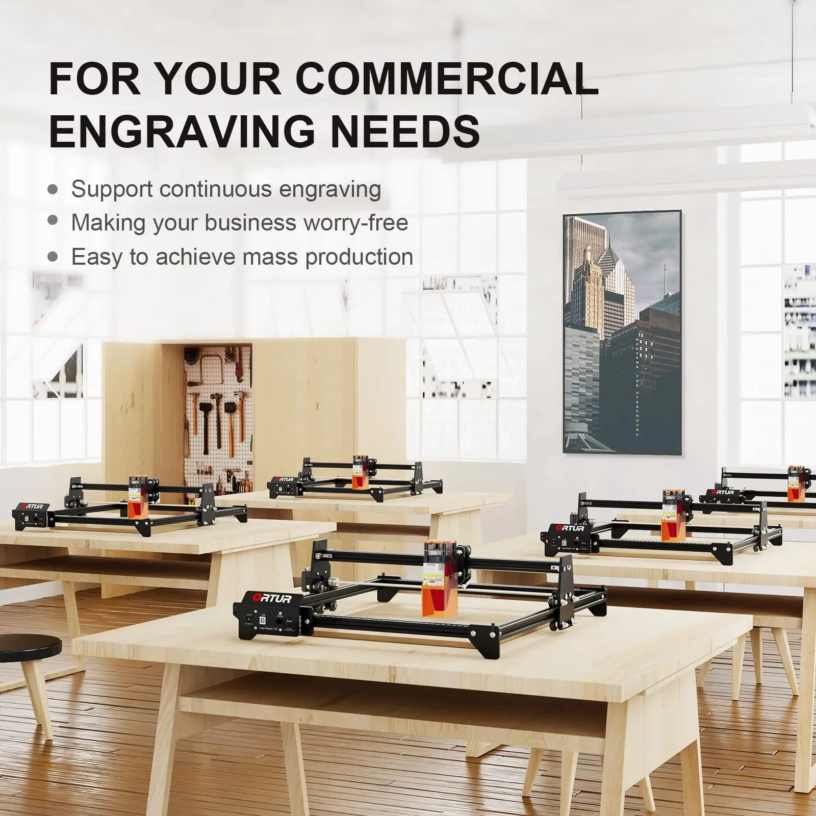 Ortur-レーザー彫刻および切断機,レーザー彫刻機,固定焦点,CNCカッター,マスター2,s2,lf,5500mw,0.17x0.25mm