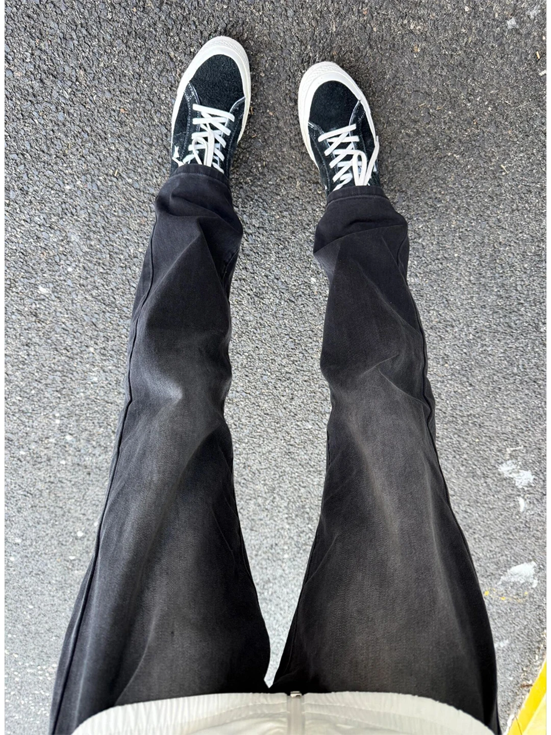 

Slim Fit Micro Flare Jeans Men's Spring American High Street Narrow Version Cleanfit Rise Straight Leg Pants Bla ey