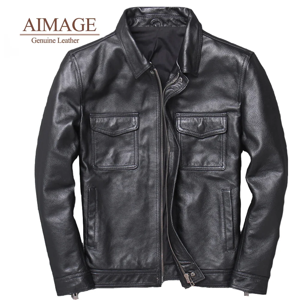 

2024 Cowhide New s Bomber Real Jacket Men Genuine Leather S-7XL vintage style