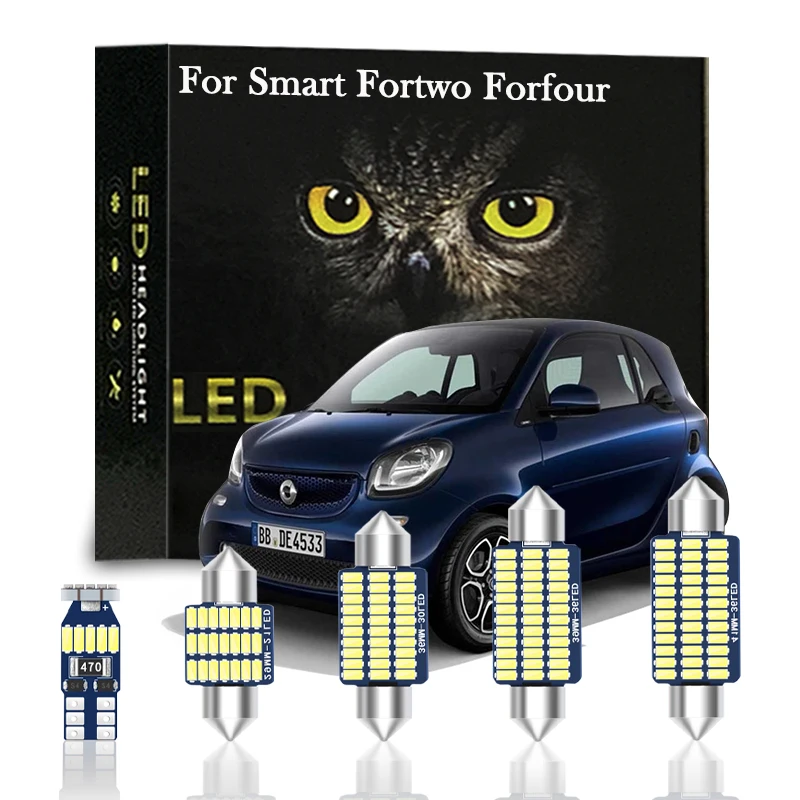 

Canbus LED Interior Light For Smart 450 451 453 454 EQ Fortwo Forfour Accessories 1998 2000 2008 2016 2018 2020 Car Lamp