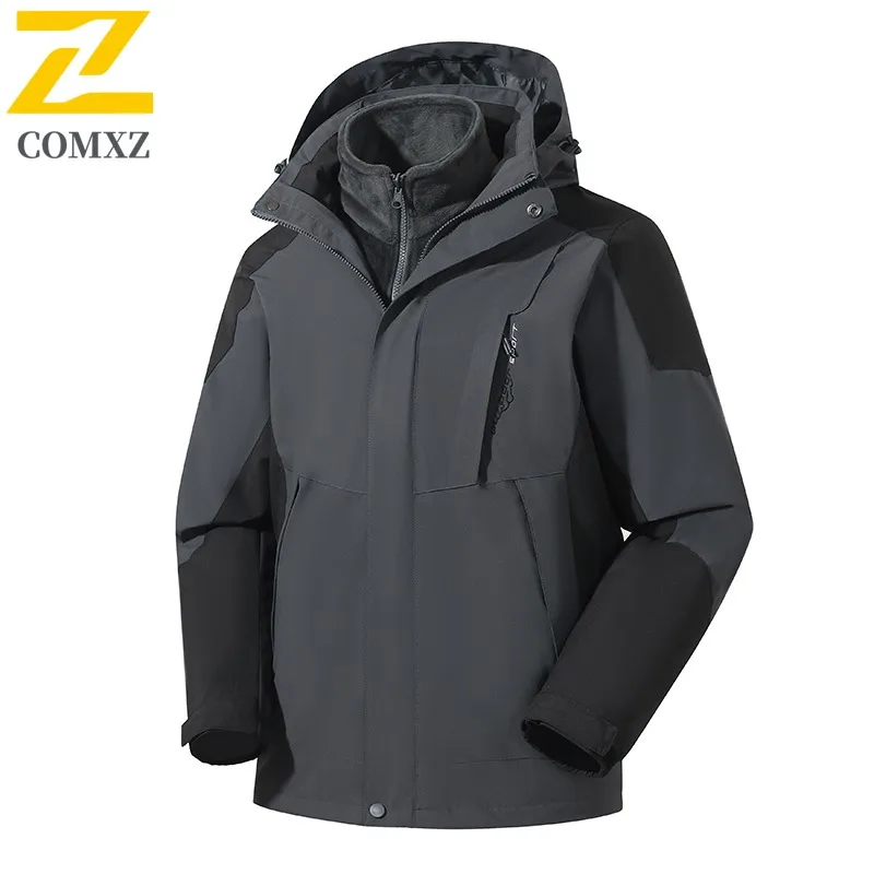 سترة رجالية COMXZ Fashion 2025 بغطاء للرأس للتسلق في الهواء الطلق سترة سميكة ودافئة لجميع الأغراض ملابس يومية سترة واقية شتوية خفيفة ومريحة #5