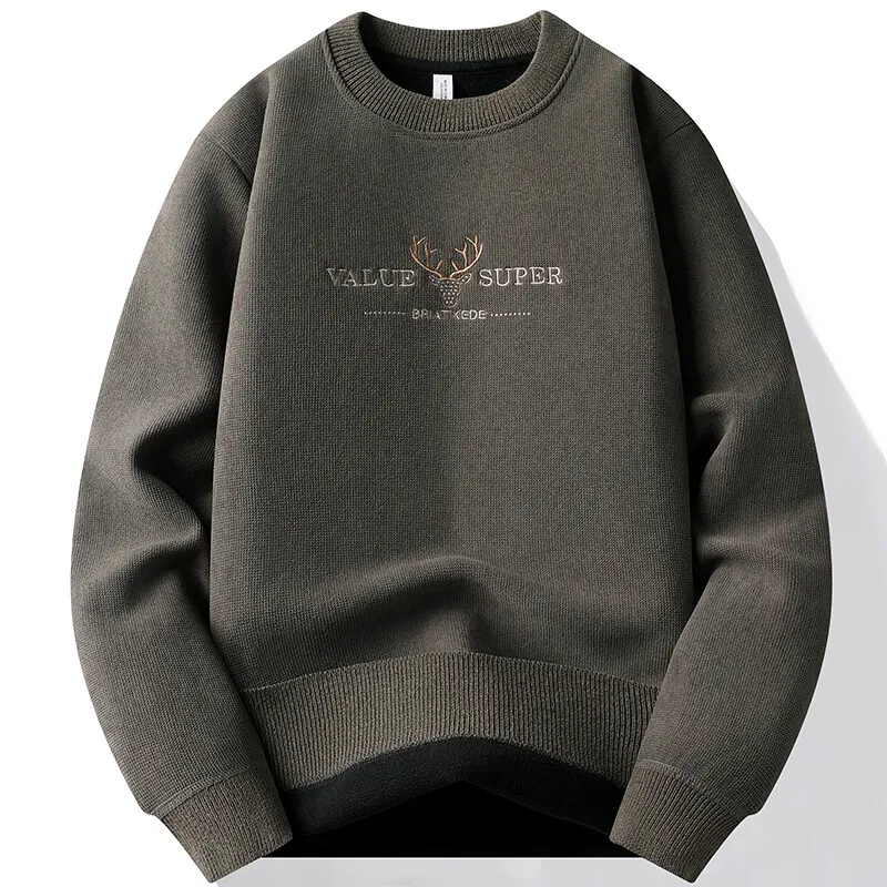 2025 new autumn and winter high quality men's casual semi-turtleneck sweater thickened pullover sweater