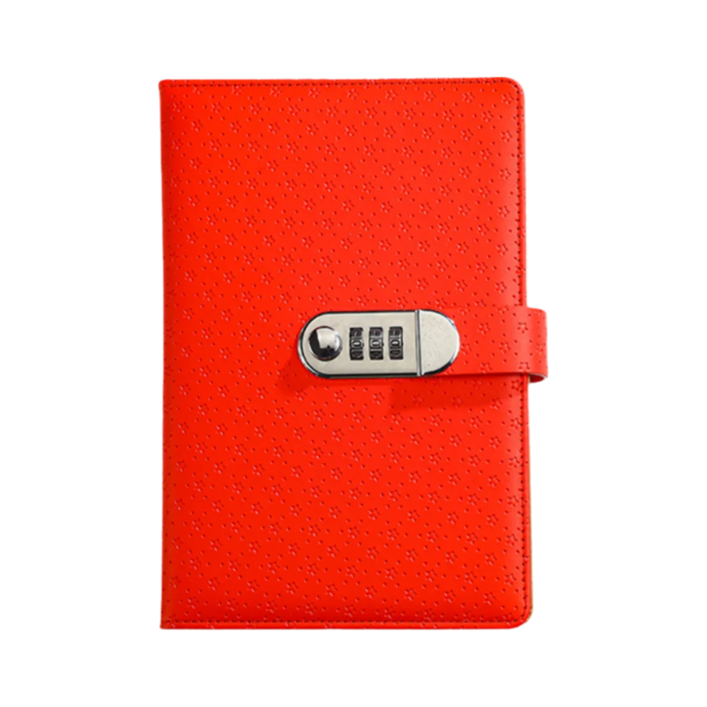 A5 Retro Password Book with Lock 200 Pages Thickened Embossed Student Notepad Waterproof Protecting Secrets Diary Notebook