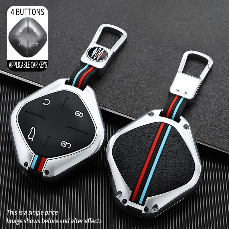 

For 2022 2023 Jetour DASHING X-1 Plus DTC Zinc Alloy Car Key Case Cover Protective Shell Fob Car Styling Interior Accessories