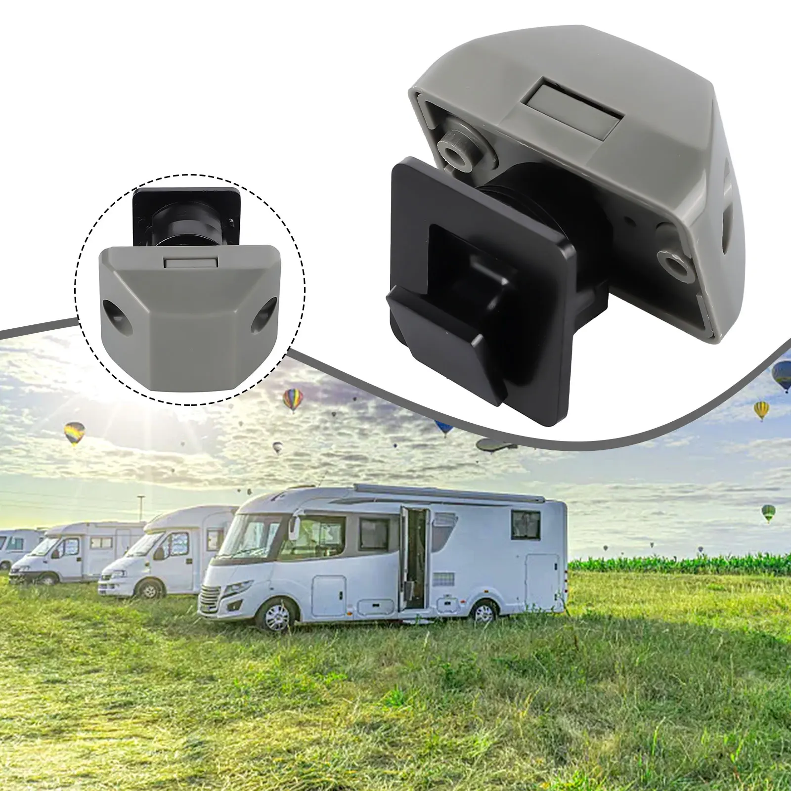 

Brand New Button Catch Lock Lockset Motorhome Cabinet Camper Practical Push Button Catch Black Caravan Latch Knob