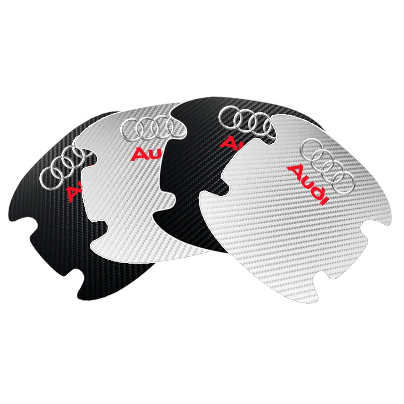 Carbon Fiber Car Door Handle Protection Sticker Emblem Accessories for Audi Sline A7 A8 A3 A4 A5 A6 TT Q3 Q5 Q7 A1 B5 B6 B7 B8 - view 4
