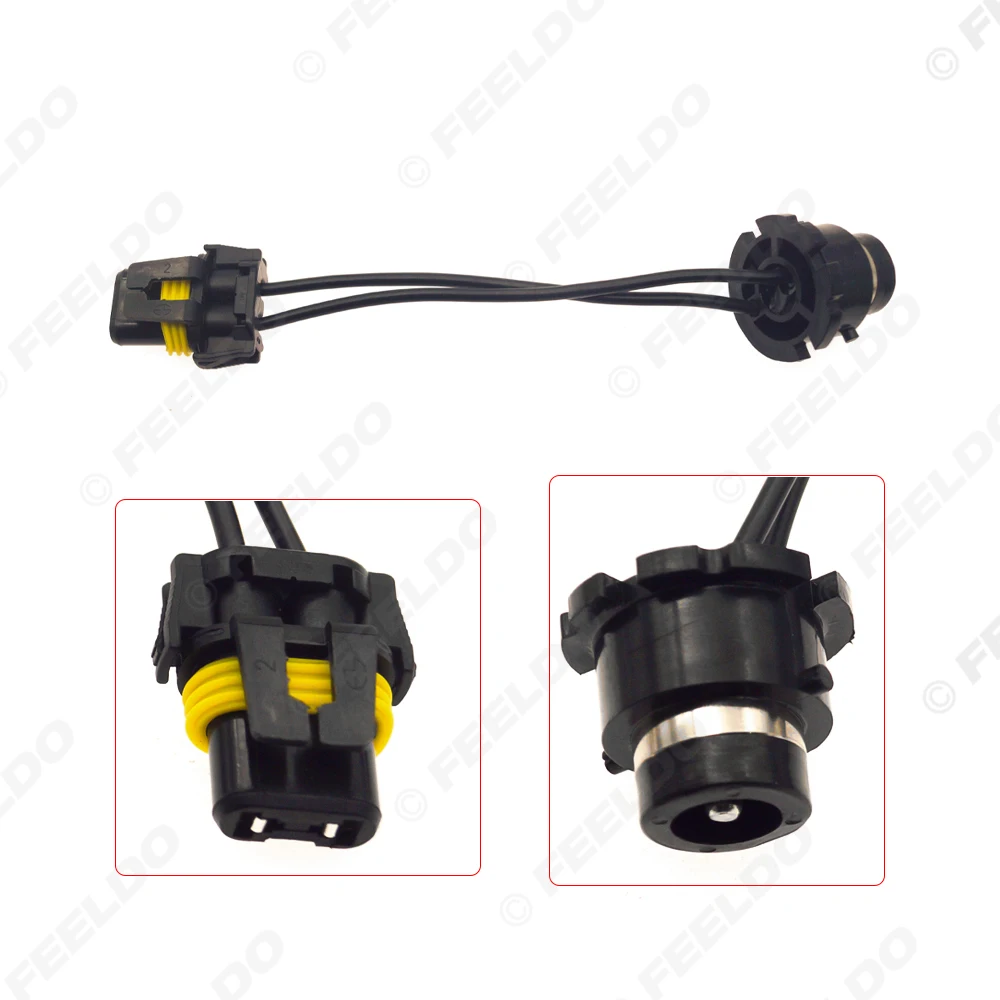 4Pcs Car LED HID Bulb Wire Headlight Plug Adapter D2 Socket To 9006 Plug Auto Light Ignitor Igniter Wire Harness Cable
