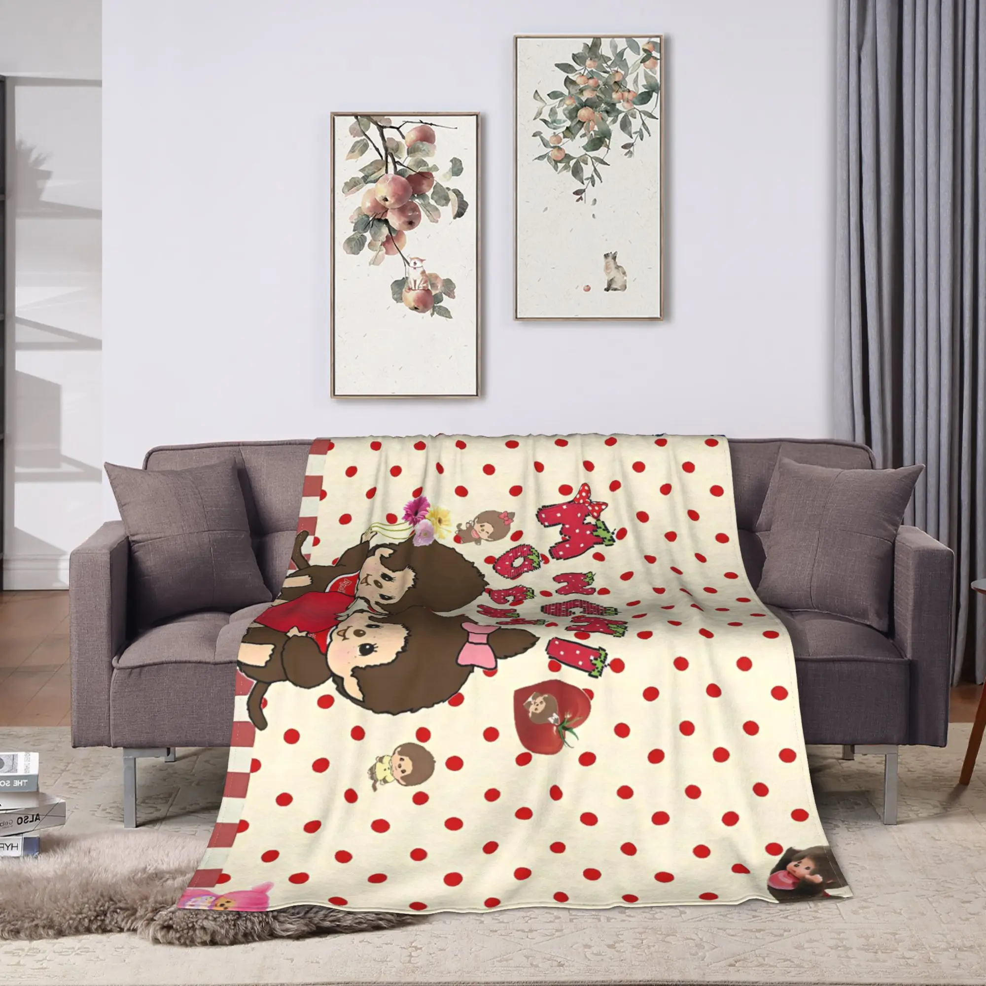 Super Warm Blankets Kids Adult Picnic Cute Monchichis Throw Blanket  Flannel Bedspread For Couch Chair Sofa Bed Cover