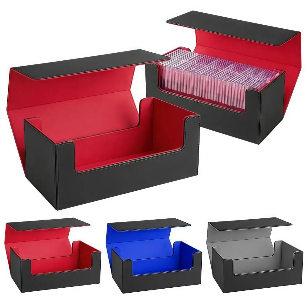 Leather Card Deck Case Magnetic Closure Large Capacity Trading Cards Storage Box Waterproof Multifunctional Commander Card Box