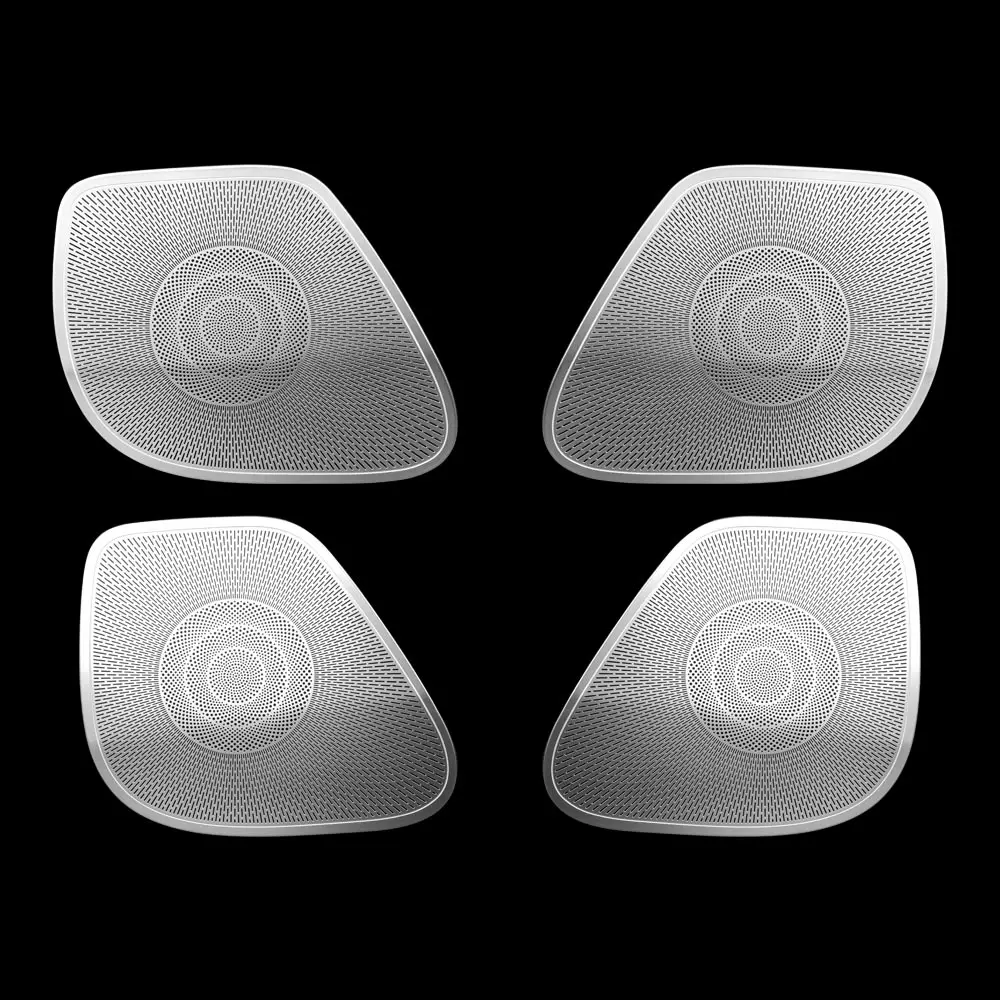 

Для Kia Stinger 2018-2023 (левый/правый руль) — серебристые накладки на динамики дверей из нержавеющей стали, декоративные элементы интерьера, аксессуары для стайлинга автомобиля