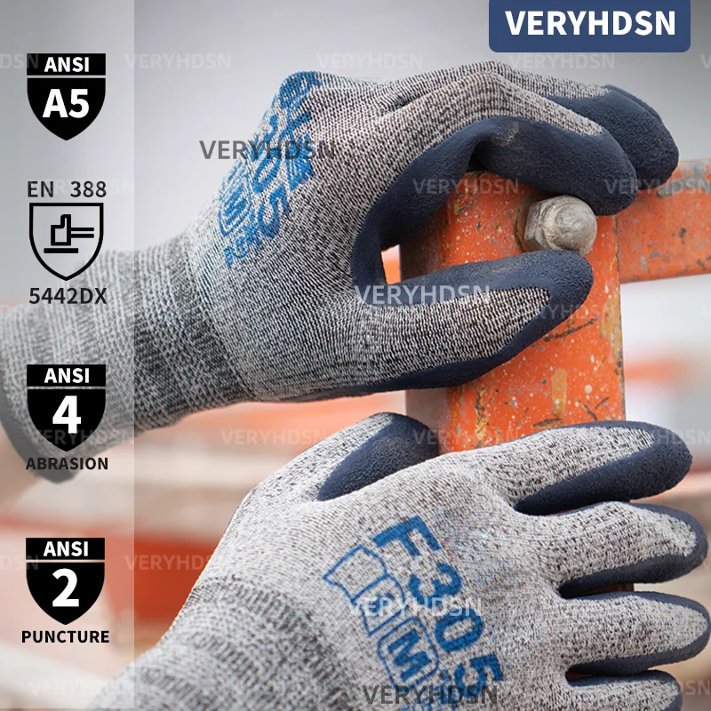 

3pairs Safety Work Gloves For Men&Women Multi-Purpose Firm Non-Slip Grip Cut-Resistant Nitrile Foam Coated Durable & Breathable