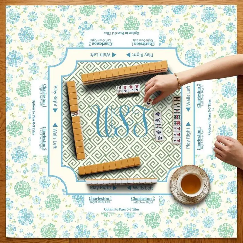 VIKAMA gold black art deco roaring twenties mahjong table mat for us family daily play gift game room accent family game gift