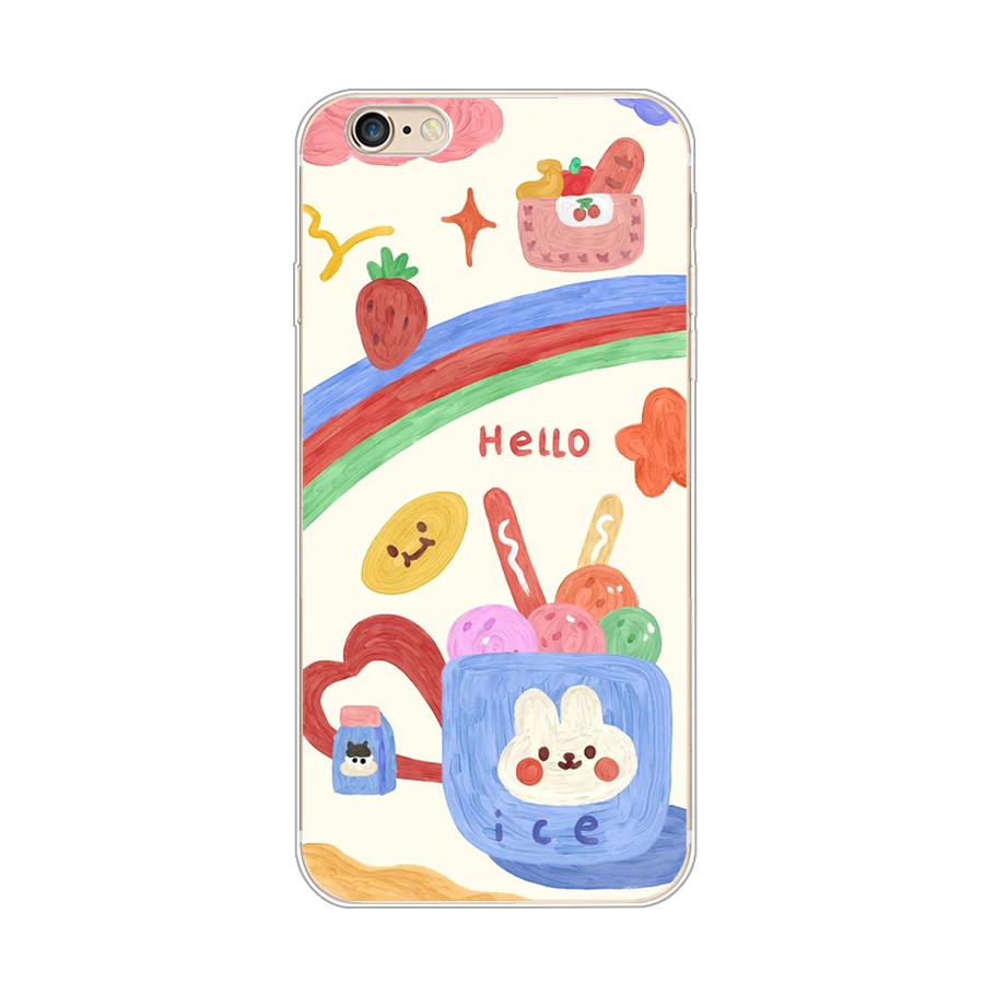 S2 colorful song Soft Silicone Tpu Cover phone Case for Iphone 5c/6/6s