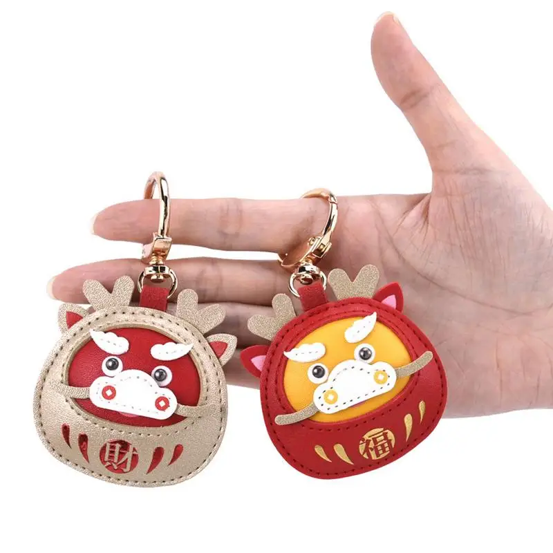 Chinese New Year Dragon Keychain Cute Cartoon Zodiac Dragon Mascot Keychain Mascot Pendant Key Ring Spring Festival Blessing