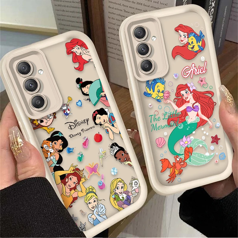 Disney Princess Silicone Phone Case for Samsung Galaxy S24 S23 S22 S21 Ultra Plus FE A54 A34 A14 A73 A53 A33 5G Soft Matte Cover