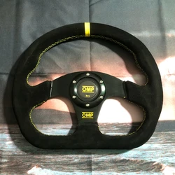 D flat drift universal 13 zoll rennen omp lenkrad auto jdm wildleder lenkrad volantes für vw honda toyota bmw nissan