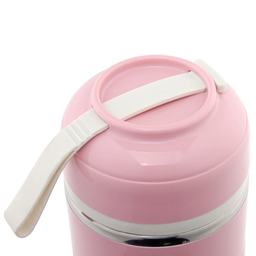 

2pcs Portable Stainless Steel 2-Layer Insulated Lunch Box Bento Container Food Carrier With Carry Bag Adjustable Strap