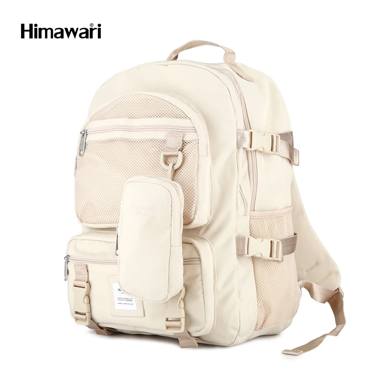 

2024 himawari big volume beige multi pockets backpack bag