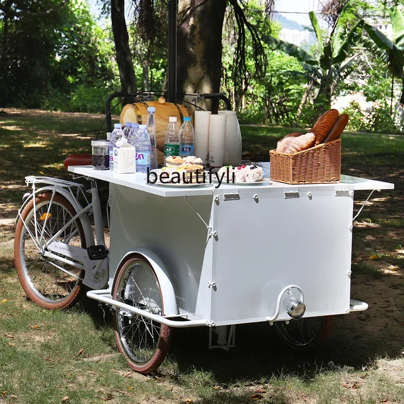 

D80 European float night market stall car cycling market shopping mall promotional car outdoor wrought iron float dining car sta