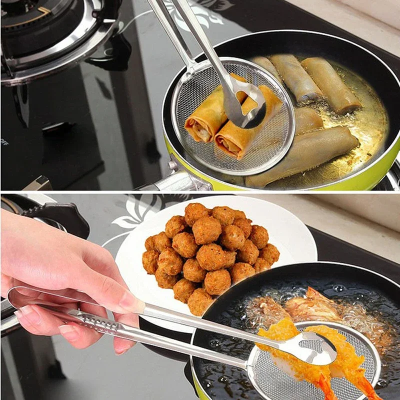 1pcs Kitchen Accessories Stainless Steel Fried Food Fishing Oil Scoop Kitchen Gadget and Barbecue Brush for Kitchen Tools Home