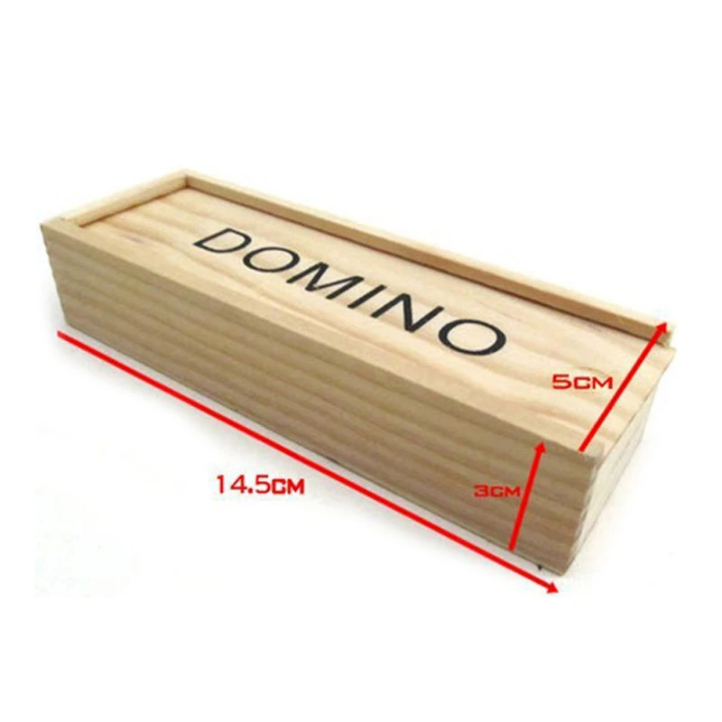 28 unids/set de juegos de mesa de dominó de madera, caja de madera tradicional, juego de dominó, bloques de construcción, rompecabezas educativos para niños, regalos